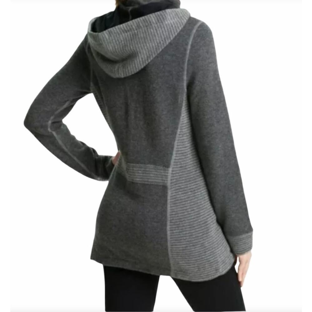 prAna Kari Sweater Jacket Wool Blend Size S Striped Hooded Cozycore Everyday - Picture 16 of 16